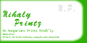 mihaly printz business card